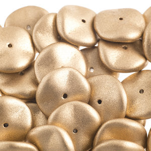Czech Ripple Beads by Preciosa 12mm Gold Metallic (Matte) Qty:18
