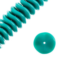 Load image into Gallery viewer, Czech Ripple Beads by Preciosa 12mm Turquoise Alabaster Opaque Qty:18