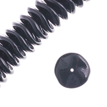 Load image into Gallery viewer, Czech Ripple Beads by Preciosa 12mm Black Opaque Qty:18