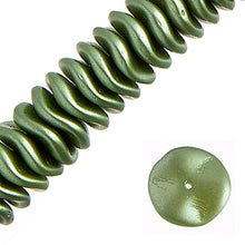 Load image into Gallery viewer, Czech Ripple Beads by Preciosa 12mm Pastel Sage Green Pearl Qty:18