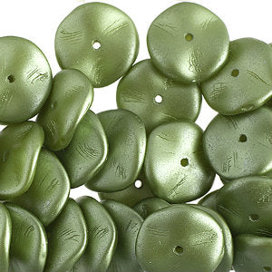 Czech Ripple Beads by Preciosa 12mm Pastel Sage Green Pearl Qty:18