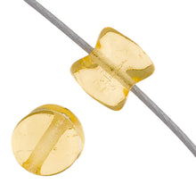 Load image into Gallery viewer, Czech Pellet Beads 4x6mm Light Topaz Transparent Qty:44 Strung *D*