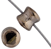 Load image into Gallery viewer, Czech Pellet Beads 4x6mm Crystal Hematite Full-Coat Qty:44 Strung