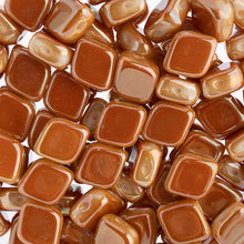 Load image into Gallery viewer, Czech Rhombus Beads 10x8mm Chalk White Apricot Qty:20