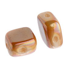 Load image into Gallery viewer, Czech Rhombus Beads 10x8mm Chalk White Apricot Qty:20