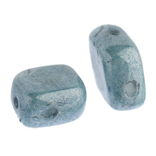 Load image into Gallery viewer, Czech Rhombus Beads 10x8mm Chalk White Dark Blue Luster Qty:20