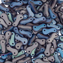 Load image into Gallery viewer, Czech Link Beads 3x10mm Black/Glittery Graphite Matte Qty:50 beads