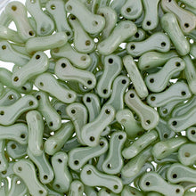 Load image into Gallery viewer, Czech Link Beads 3x10mm Chalk White/Light Green Luster Qty:50 beads