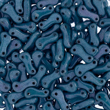 Load image into Gallery viewer, Czech Link Beads 3x10mm Chalk White/Blue Luster Qty:50 beads