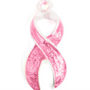 Awareness Charm Ribbon Pink Breast Cancer 23mm Qty:1