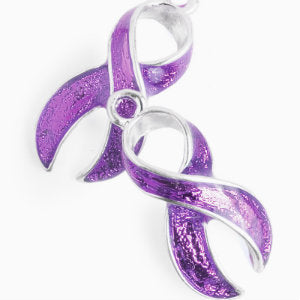 Awareness Charm Ribbon Purple Pancreatic Cancer 23mm Qty:1