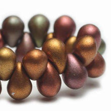 Load image into Gallery viewer, Czech Drop Bead 6x9mm Metallic Mix Qty: 25