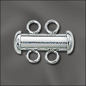 Silver Filled (.925/10) Slide Clasp 2 Strand 17mm Qty:1