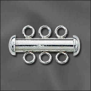 Silver Filled (.925/10) Slide Clasp 3 Strand 22mm Qty:1