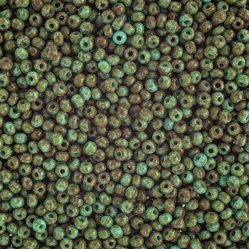 Czech Seed Beads 10/0 Turquoise Travertine