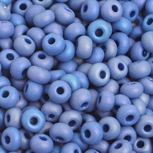 Czech Seedbeads 6/0 Dark Blue Matte AB Opaque Qty: 23g