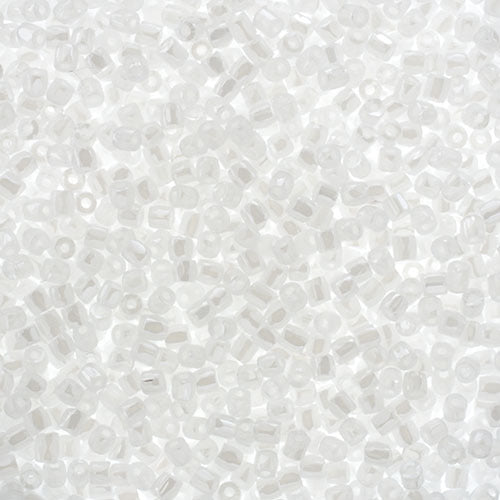 Czech Seed Beads 9/0 3 Cuts Opaque Pearl White Qty: 10g