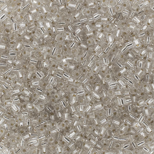 Czech Seed Beads 9/0 3 Cuts Crystal Silver Lined Qty: 10g