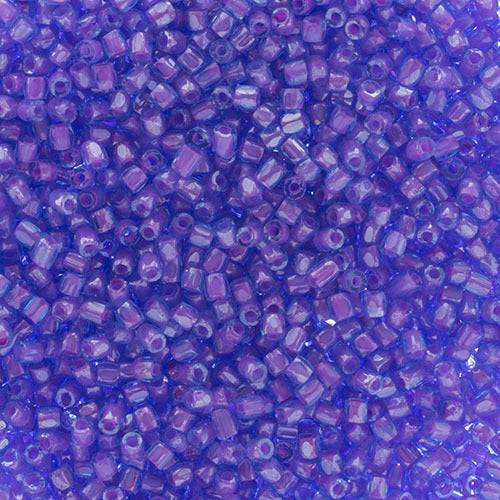 Czech Seed Beads 9/0 3 Cuts Transparent Fuchsia Color Lined Qty: 10g