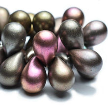 Load image into Gallery viewer, Czech Drop Bead 6x9mm Metallic Mix Qty: 25