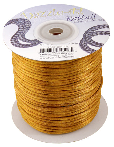 Rattail Cord 2mm Golden Bronze Qty:5 Yards