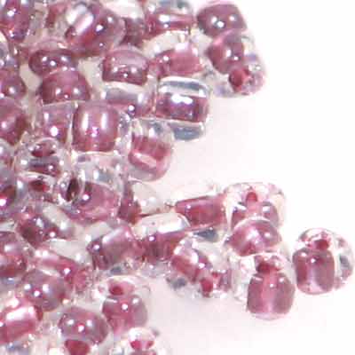 Miyuki Triangles 8/0 1118 Crystal/Wine Color Lined Qty:10g