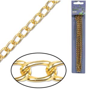 Anodized Aluminum Chain 9.3x5.3mm Bright Gold Qty:3ft