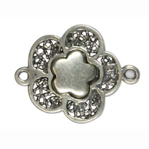 Antique Silver Plated Push/Pull Clasp Filigree Daisy 20mm Qty:1
