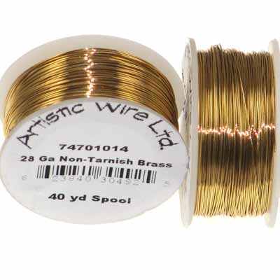Artistic Wire 28 Gauge Non-Tarnish Brass Qty:40 Yd Spool