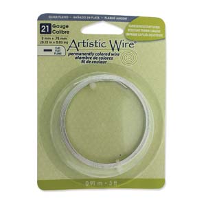 Artistic Wire Flat 21 Gauge Non-Tarnish Silver Qty:3ft/0.91m