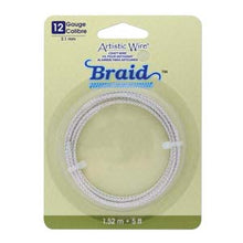 Load image into Gallery viewer, Artistic Wire Braid 12 Gauge Tarnish Resistant Silver  Qty: 5 ft (1.52 meters)
