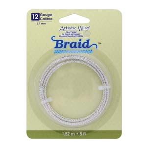 Artistic Wire Braid 12 Gauge Tarnish Resistant Silver  Qty: 5 ft (1.52 meters)