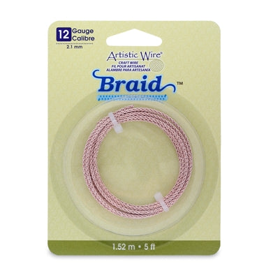 Artistic Wire Braid 12 Gauge Rose Gold  Qty: 5 ft (1.52 meters)