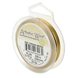 Artistic Wire 24 Gauge Non-Tarnish Brass Qty:20 Yd Spool