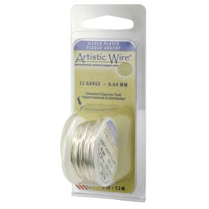 Artistic Wire 26 Gauge Silver Plated Non-Tarnish Silver Qty:15 y