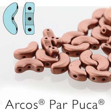 Load image into Gallery viewer, Czech Arcos Beads Par Puca 5x10mm Copper Gold Matte Qty:25 beads