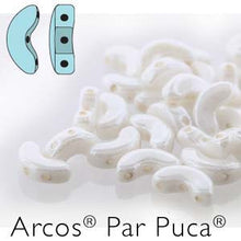 Load image into Gallery viewer, Czech Arcos Beads Par Puca 5x10mm Opaque White Luster Qty:25 beads
