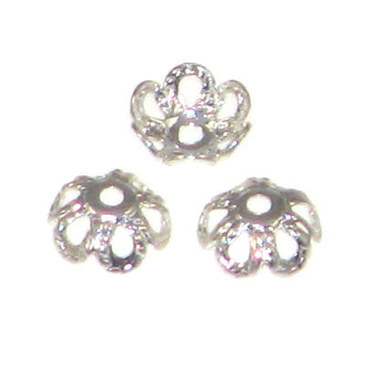 Silver Color Bead Caps Daisy 4mm Qty:20