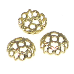 Gold Color Bead Caps 6mm Lace Qty:20