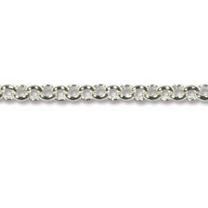 Bright Silver Plated Chain Rolo 0.87mm Qty:1 foot