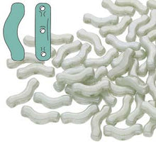 Load image into Gallery viewer, Czech Bridge Beads 3x12mm Chalk Green Luster