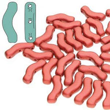 Load image into Gallery viewer, Czech Bridge Beads 3x12mm Chalk Lava Red