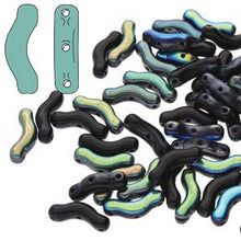 Load image into Gallery viewer, Czech Bridge Beads 3x12mm Jet Full Azuro