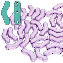 Load image into Gallery viewer, Czech Bridge Beads 3x12mm Jet Suede Purple