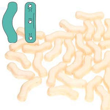 Load image into Gallery viewer, Czech Bridge Beads 3x12mm White Opaque Champagne