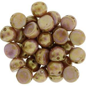 Czech Cabochons 7mm Opaque Rose Gold Luster Qty:10g