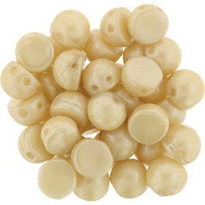 Czech Cabochons 7mm Opaque Champagne Luster Qty:10g