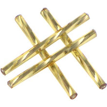 Load image into Gallery viewer, Czech Bugles 30mm Twisted Gold Silver Lined Qty:40