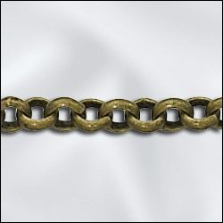 Antique Brass Finish Chain Rolo 3.8mm Qty:1 foot