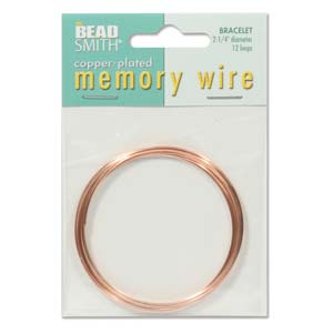 Memory Wire Copper Plated 2-1/2inch Diameter (Bracelet Size) Qty:12 Turns